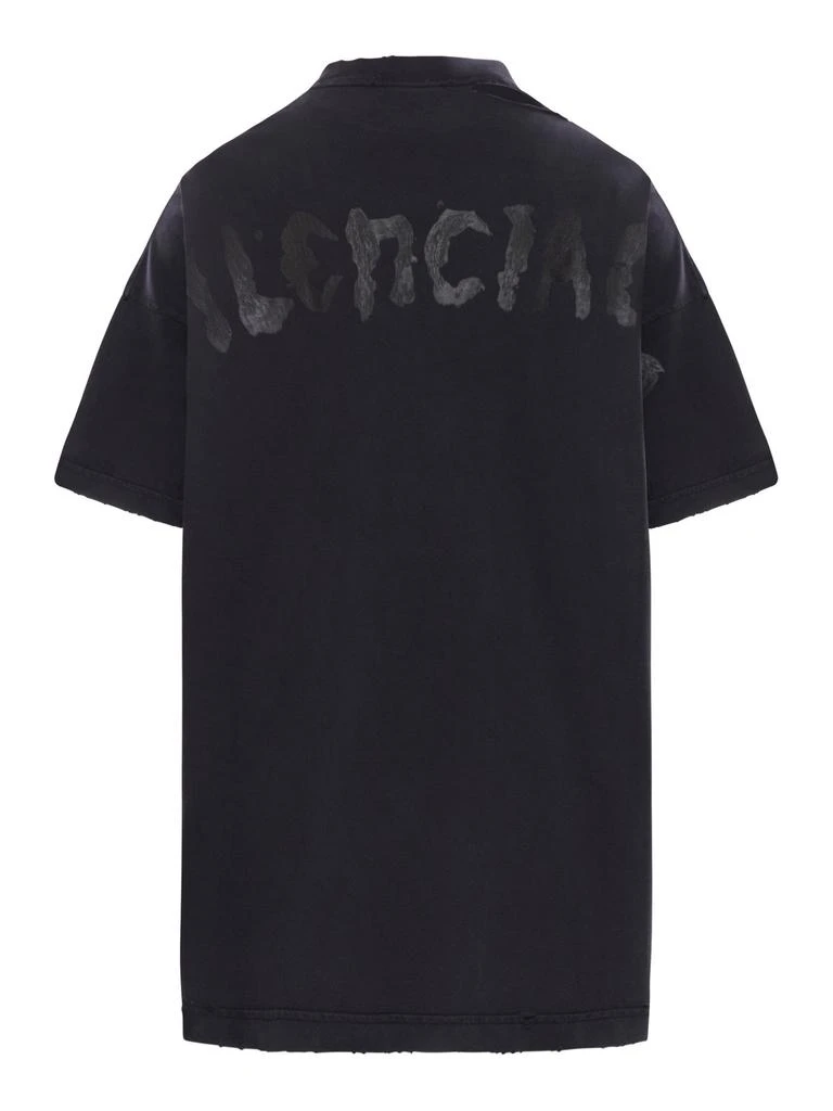 Balenciaga Balenciaga Logo Print Distressed Oversized T-Shirt 2