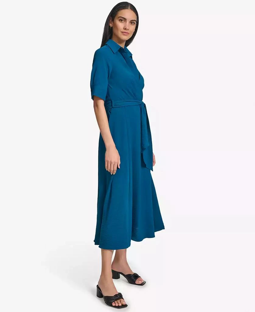 Calvin Klein Women's Tie-Waist Elbow-Sleeve Shirtdress 5