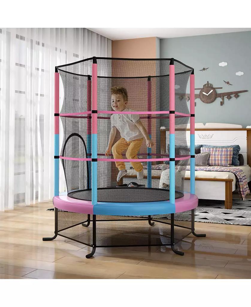 SKONYON 55 Inch Kids Recreational Trampoline Bouncing Jumping Mat with Enclosure Net