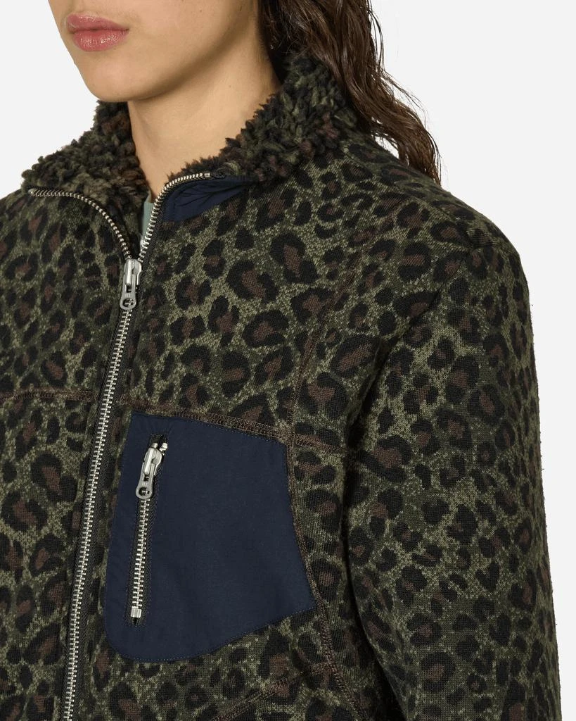 Brain Dead Leopard Reverse Sherpa Jacket Olive 5