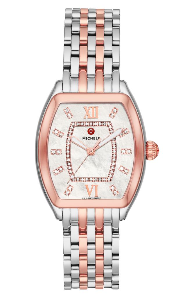 MICHELE Relevé Two-Tone Diamond Dial Watch Head & Interchangeable Bracelet, 31mm x 32mm