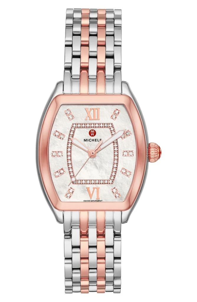 Michele Relevé Two-Tone Diamond Dial Watch Head & Interchangeable Bracelet, 31mm x 32mm 1
