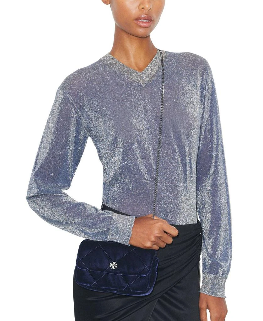 Tory Burch Kira Mini Diamond Quilted Velvet Flap Bag 3