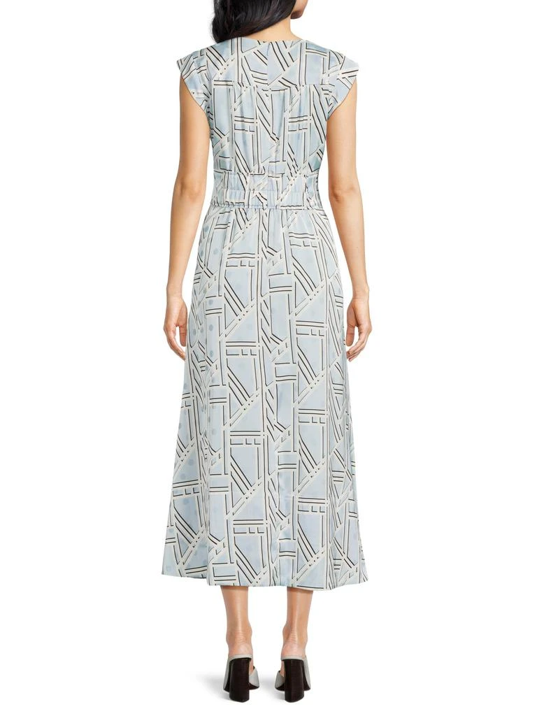 Karl Lagerfeld Paris Women's Printed Maxi Dress - Chambray Blue - 12