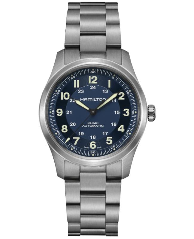 Hamilton Hamilton Khaki Field Titanium Auto 38 mm Blue Dial Titanium Unisex Watch H70205140