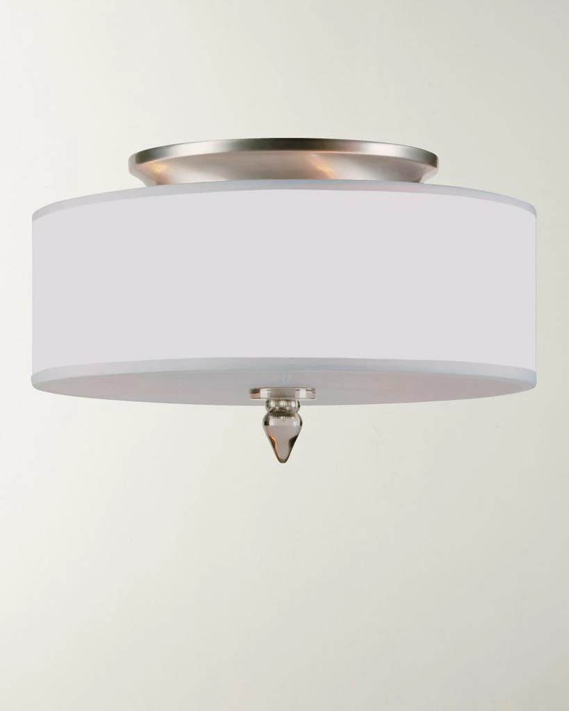 Crystorama Luxo 3-Light Drum Shade Nickel Flush Mount 1