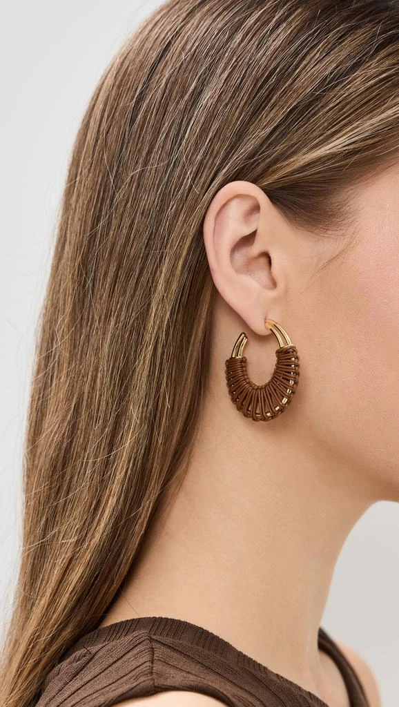 Kenneth Jay Lane Leather Wrapped Hoop Earrings 2