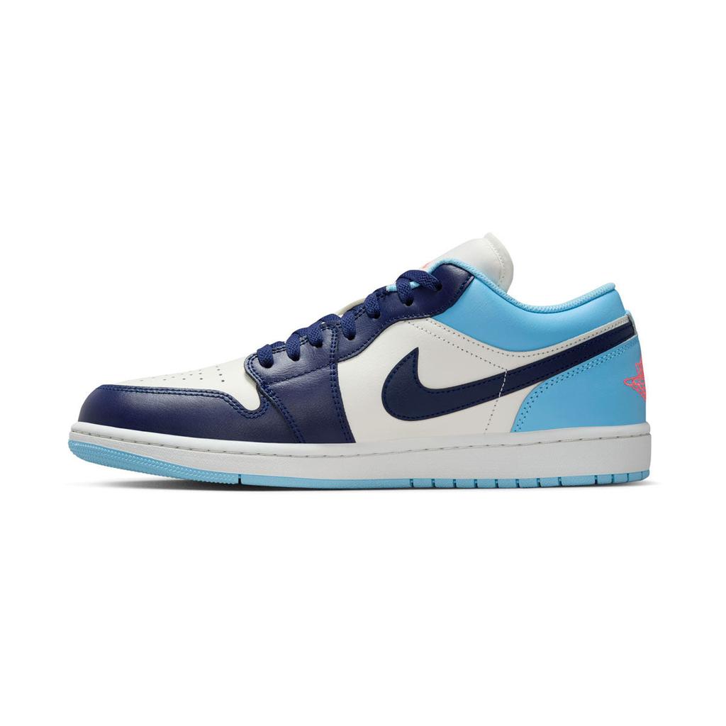 Jordan Mens Air  1 Low_Sail/Blue Void-Blue Chill-Hot Lava