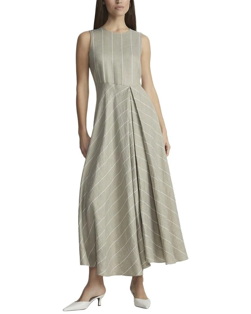 chinese dress ladies Lafayette 148 New York Plus Hartford Linen & Silk-Blend Maxi Dress, Red / Plus 18w (2x)
