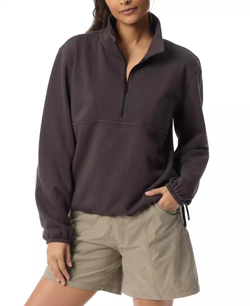 BASS OUTDOOR Women's Summit Popover Ribbed Collar T-Shirt