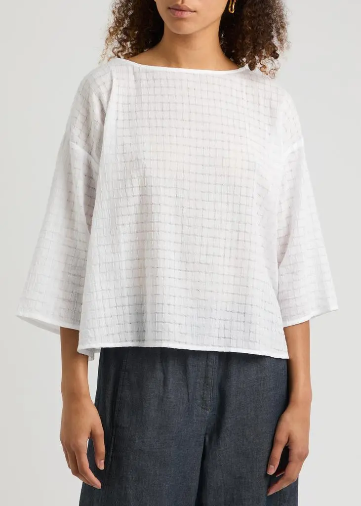 Eileen Fisher Cotton-voile top 2