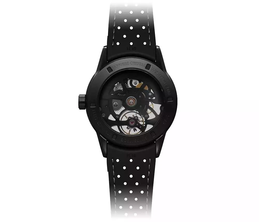 Raymond Weil Men's Swiss Automatic Freelancer Black Perforated Rubber Strap Watch 42mm 4