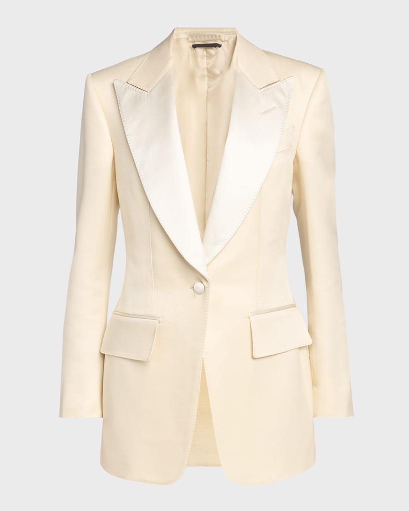 Tom Ford Lustrous Barathea Silk-Wool Single-Breasted Tuxedo Jacket