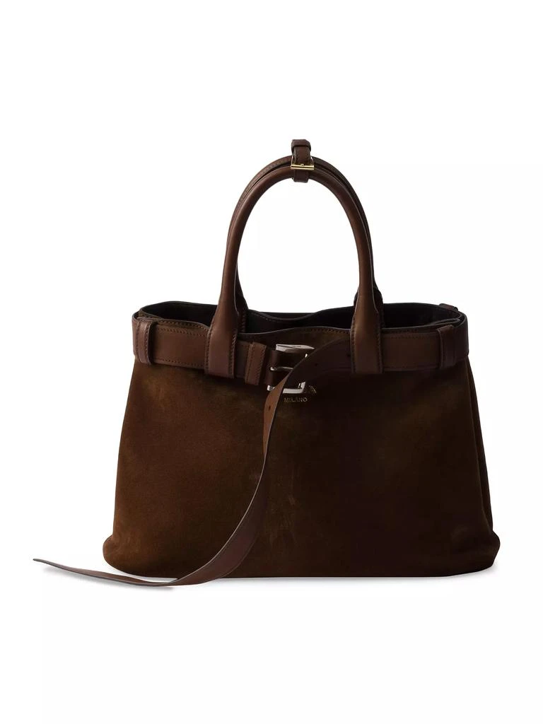 Prada Medium Buckle Suede Bag with Belt 1