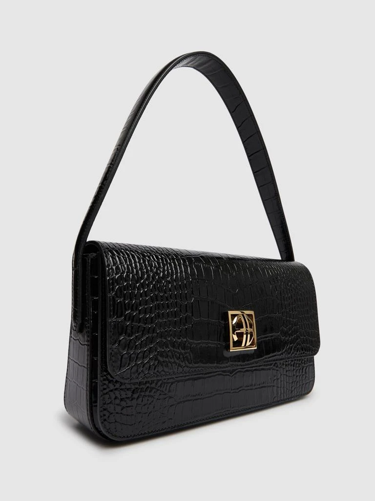 ANINE BING Elly Croc Embossed Leather Shoulder Bag 2