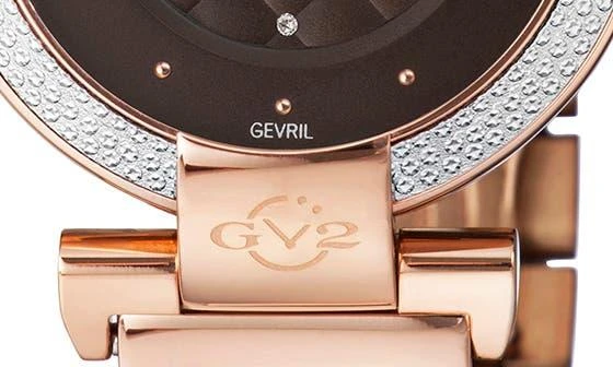 GV2 Women's Berletta Brown Dial Rose Gold Watch, 37mm - 0.0044 ctw 4