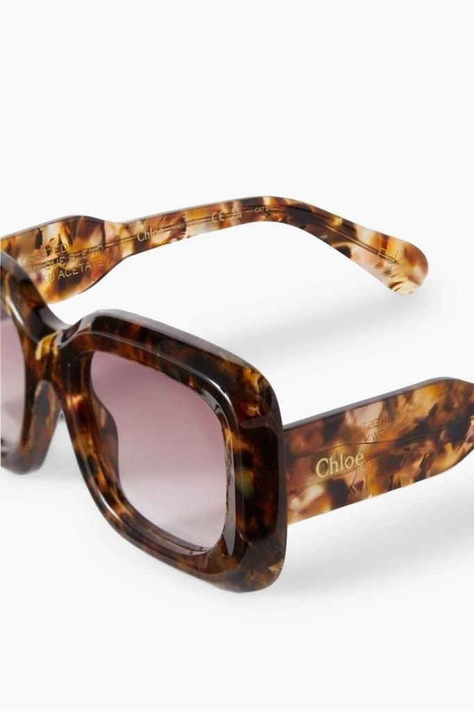 Chloé Gayia square-frame tortoiseshell acetate sunglasses 4