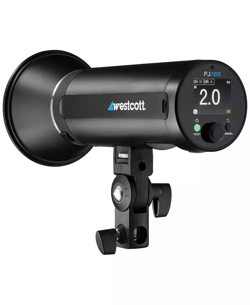 Westcott Westcott FJ200 Round Head Pocket Strobe with 1.3 sec. Recycle Time, TTL, HSS and Includes Tilter Bracket, 30-Degree Honeycomb Grid with Gel 8