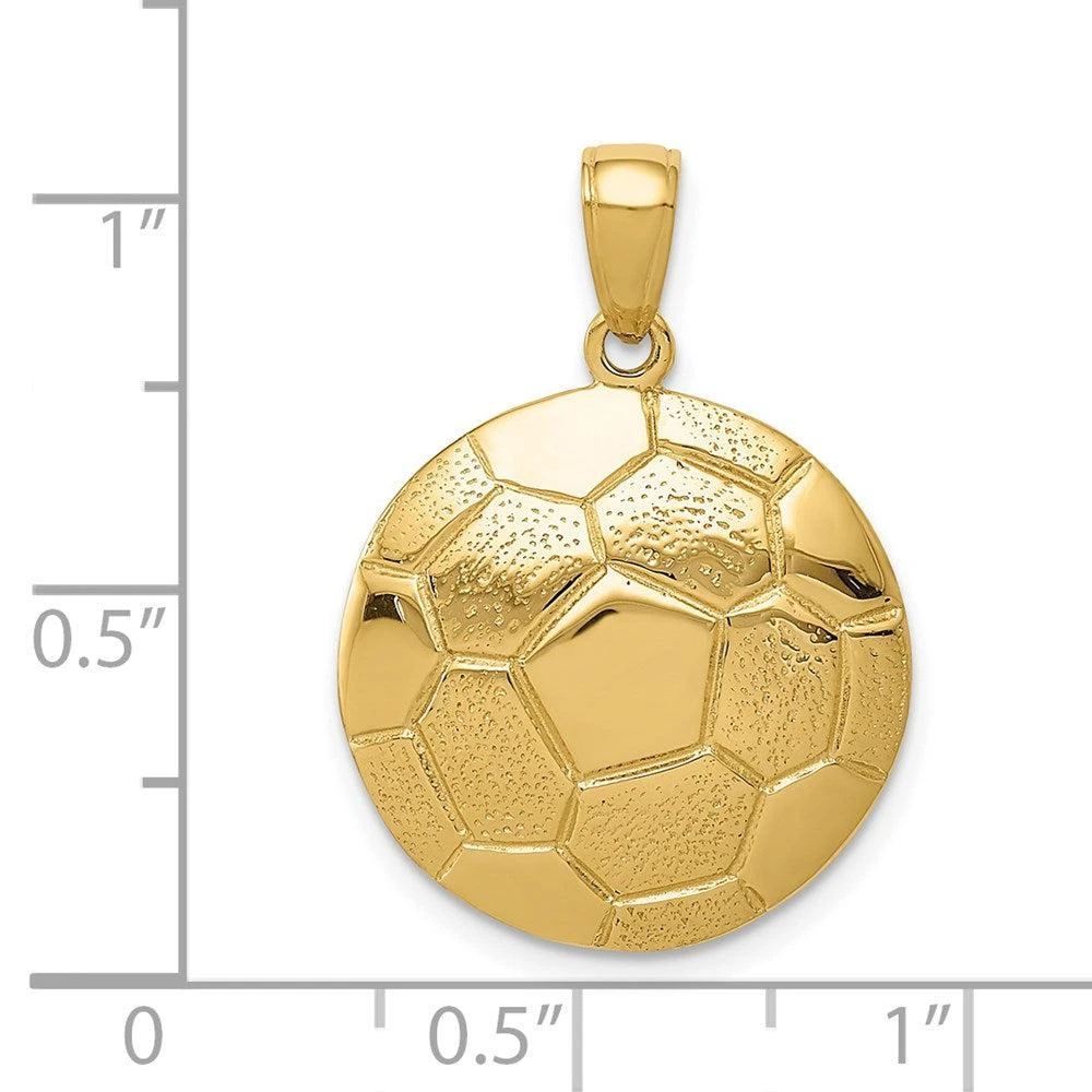 Diamond2Deal 14k Yellow Gold Large Domed Soccer Ball Pendant 4