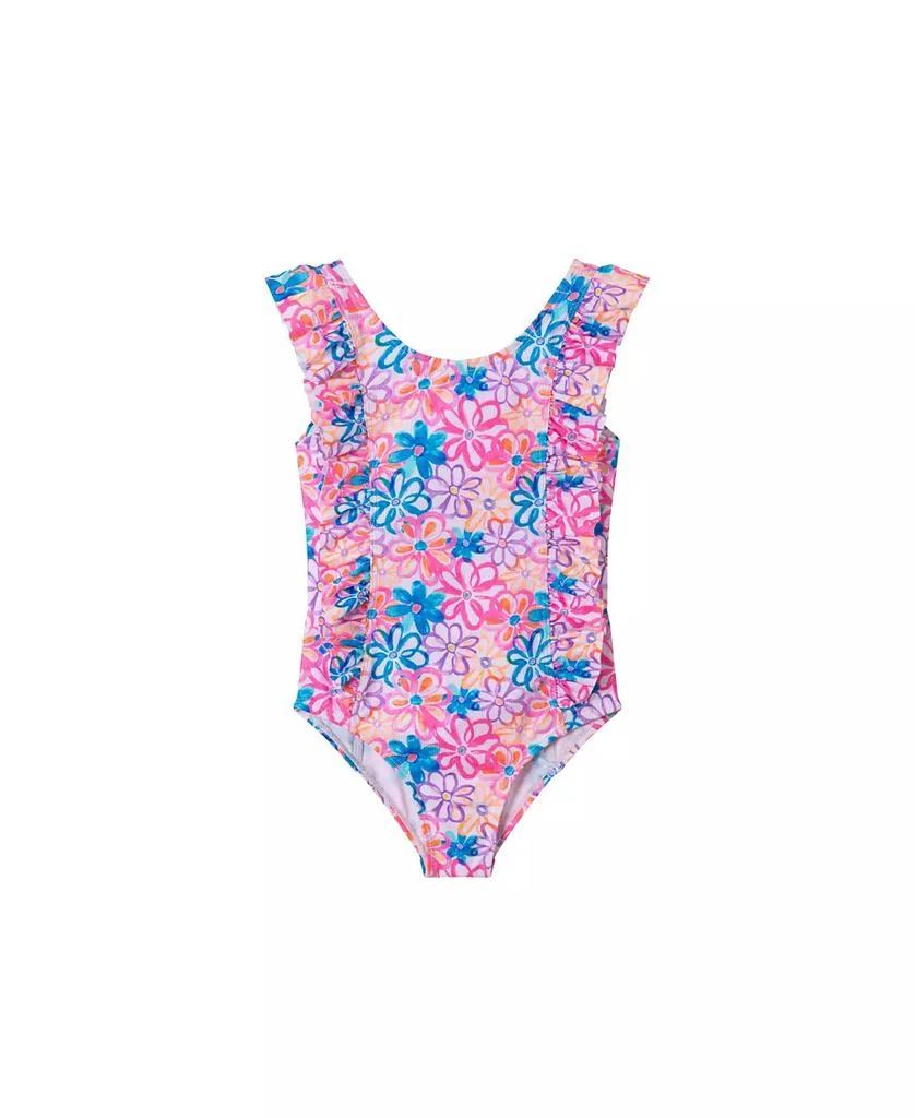 Andy & Evan Toddler/Child Girls Floral Print Rib Swimsuit 2