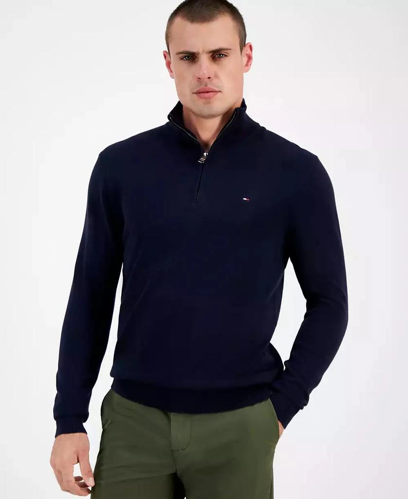 Tommy Hilfiger Men
s Quarter-Zip Pullover Knit Sweater 1