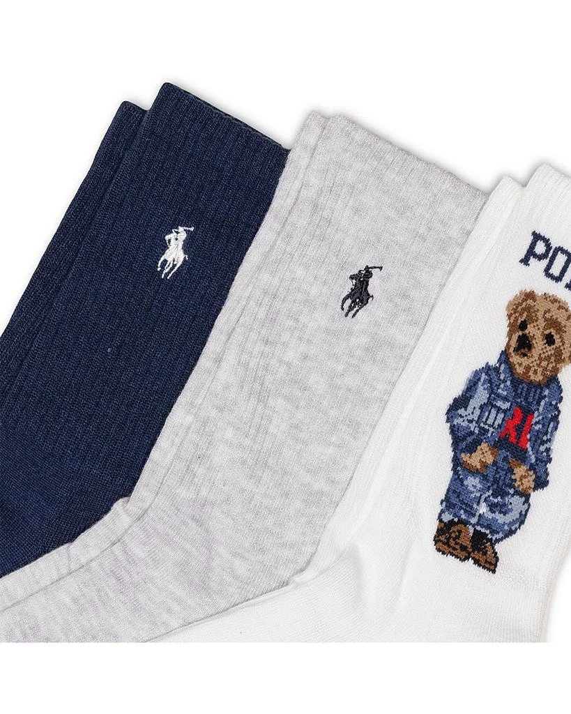 Ralph Lauren Americana Sport Bear Crew Socks, Set of 3 2