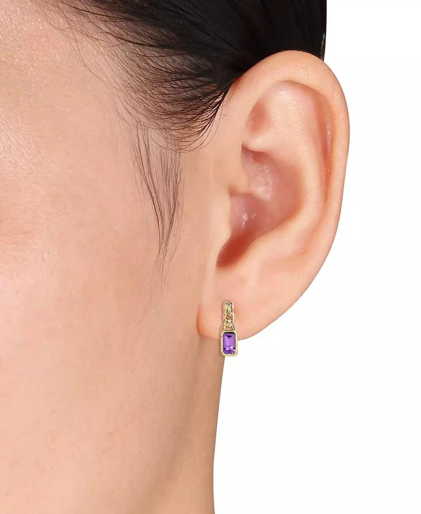 Macy's Amethyst (2/5 ct. t.w.) Link Drop Earrings in 10k Yellow Gold 2