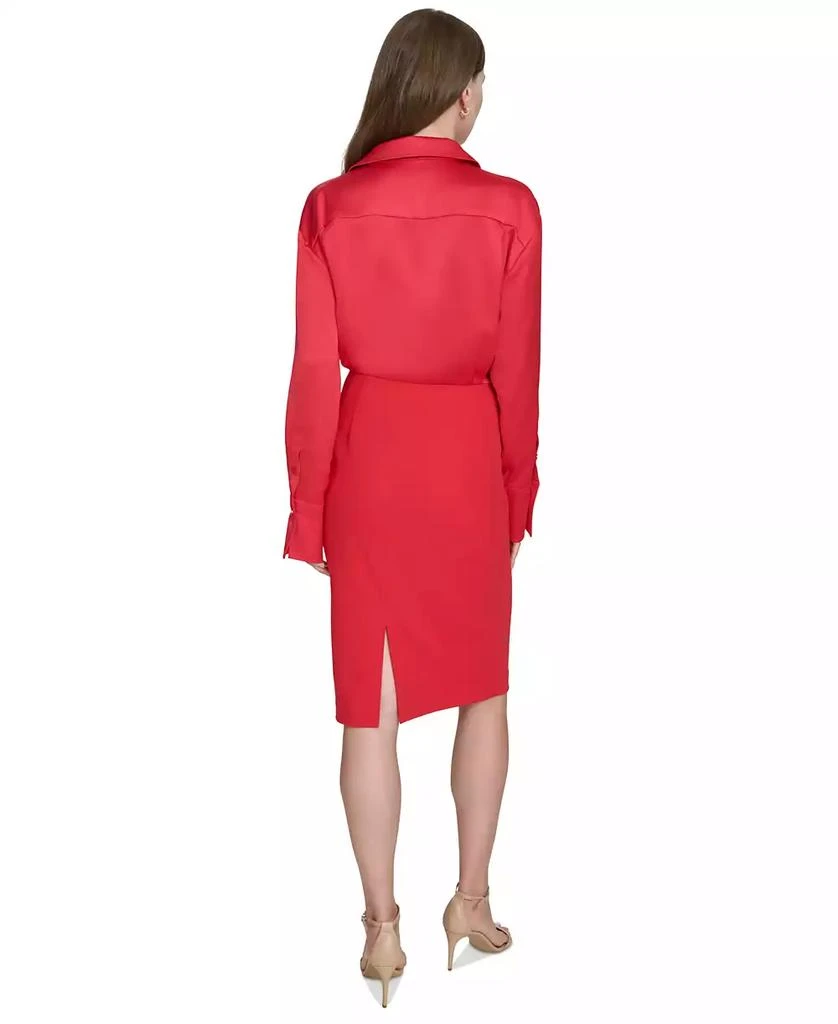Shop Women's Mixed Media Collared Long-Sleeve Dress on Sale at BeyondStyle   Get 61% Off Women's Mixed Media Collared Long-Sleeve Dress with  Limited-Time Flash Deals, Exclusive Discounts, and Special Offers. Enjoy  Unbeatable