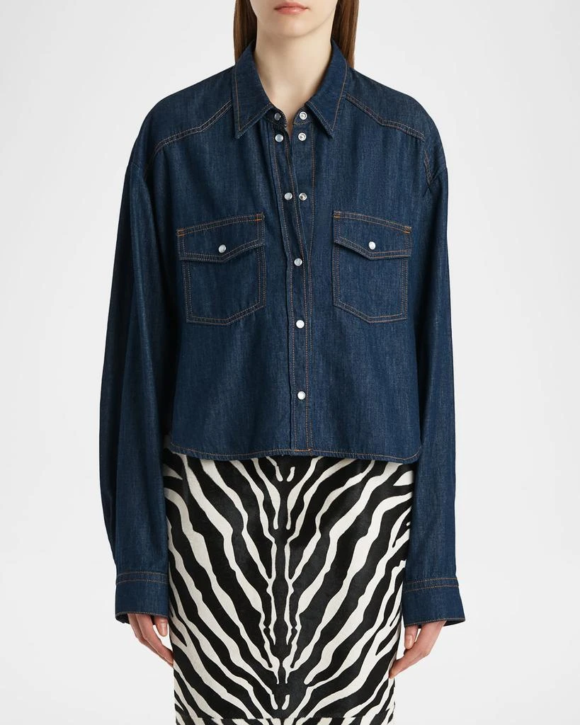 Khaite Grenon Denim Western Top 4