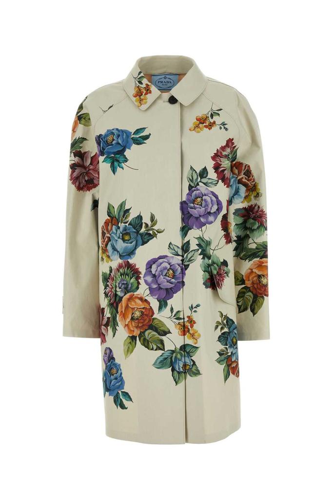 Prada Printed Cotton Single-Breasted Coat - Coats - Compare