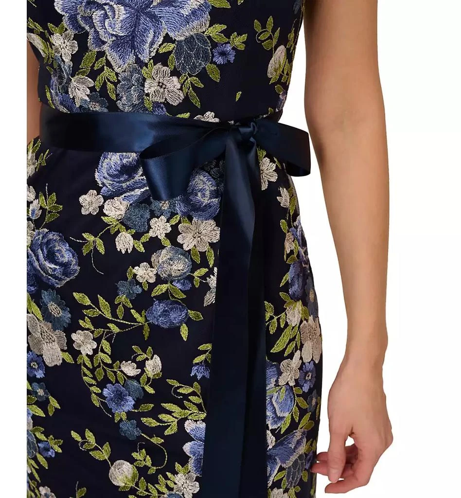 Adrianna Papell Women's Cascading Floral Sheath Gown 4