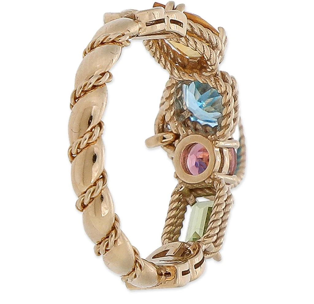 Dolce & Gabbana 18 kt yellow gold ring with multicolor fine gemstones 3