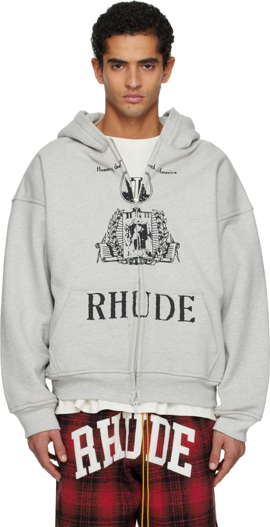 Rhude Logo Embroidered Half-Zip Sweatshirt – On Sale Now