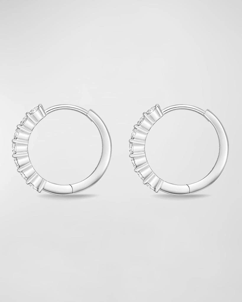 Memoire 18k White Gold Tiny Diamond Huggie Hoop Earrings, 0.51tcw 3