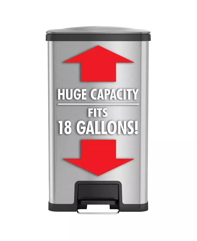 iTouchless 68 Liter / 18 Gallon AirStep Stainless Steel Step Pedal Kitchen Trash Can with AbsorbX Odor Filter 7