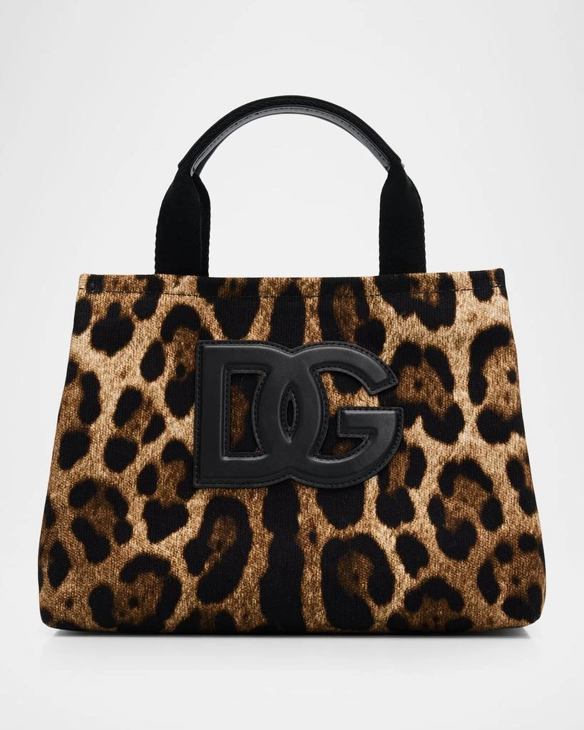 Dolce
Gabbana Leo-Print Canvas Shopping Bag