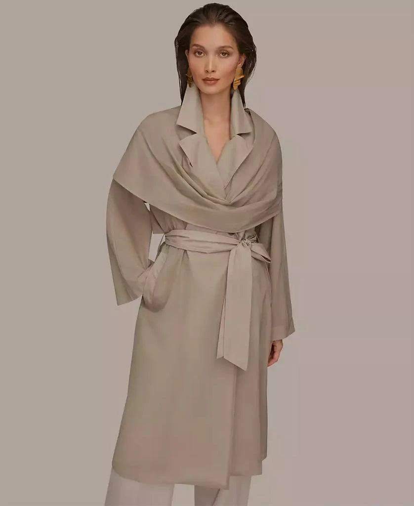 Donna Karan Women
s Belted Collared Neck Coat