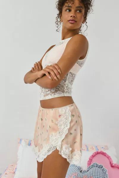Out From Under Out From Under Luccia Lace Trim Mini Slip Skirt