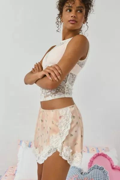 Out From Under Out From Under Luccia Lace Trim Mini Slip Skirt 1
