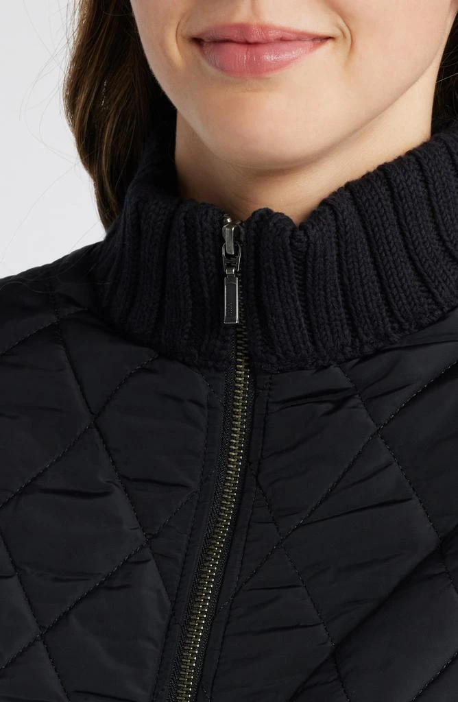 Caslon Mixed Media Quilted Sweater Jacket 4