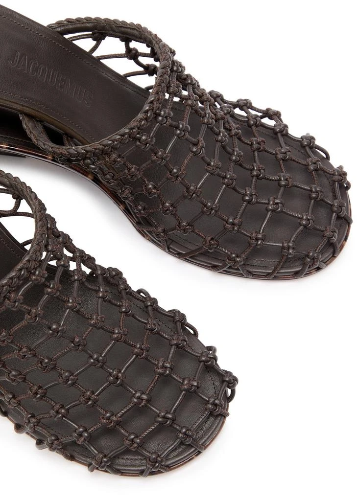 Jacquemus Les Doubles woven leather wedge mules 3