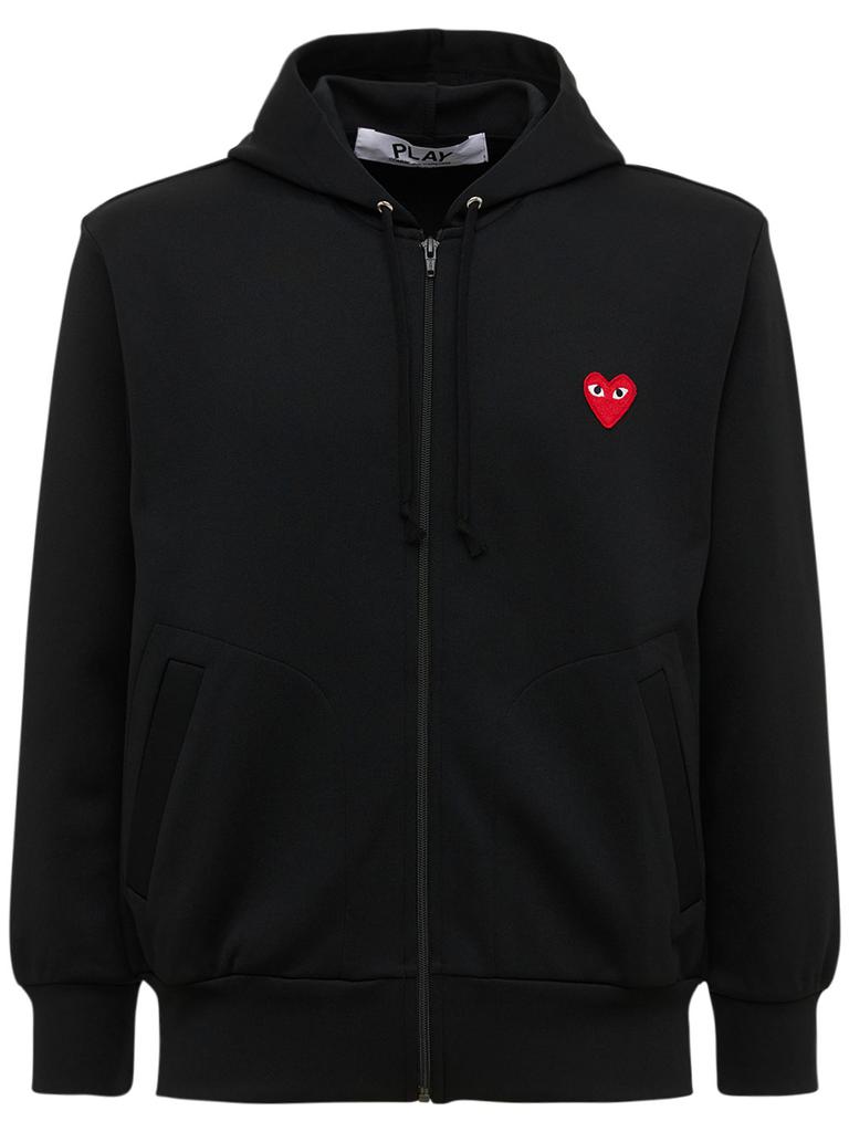 COMME DES GARÇONS PLAY Mini Heart Patch Zip-up Jersey Hoodie