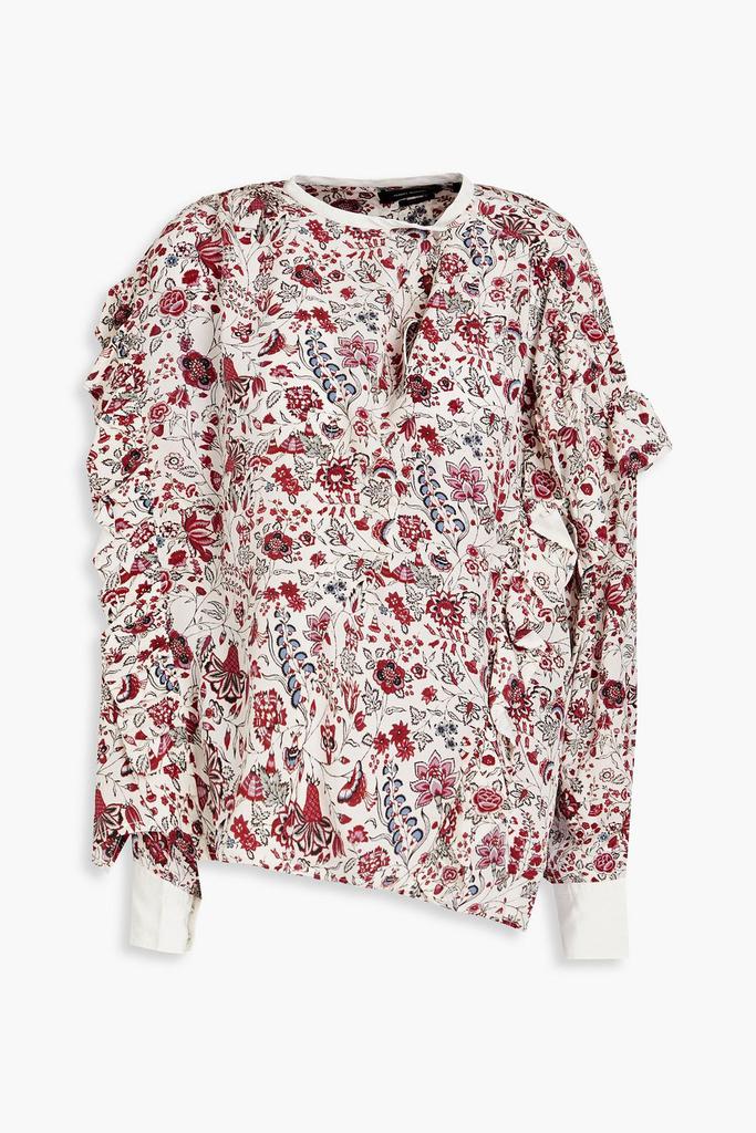Isabel Marant Kacila gathered floral-print silk crepe de chine blouse