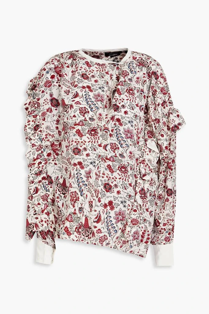 Isabel Marant Kacila gathered floral-print silk crepe de chine blouse 1