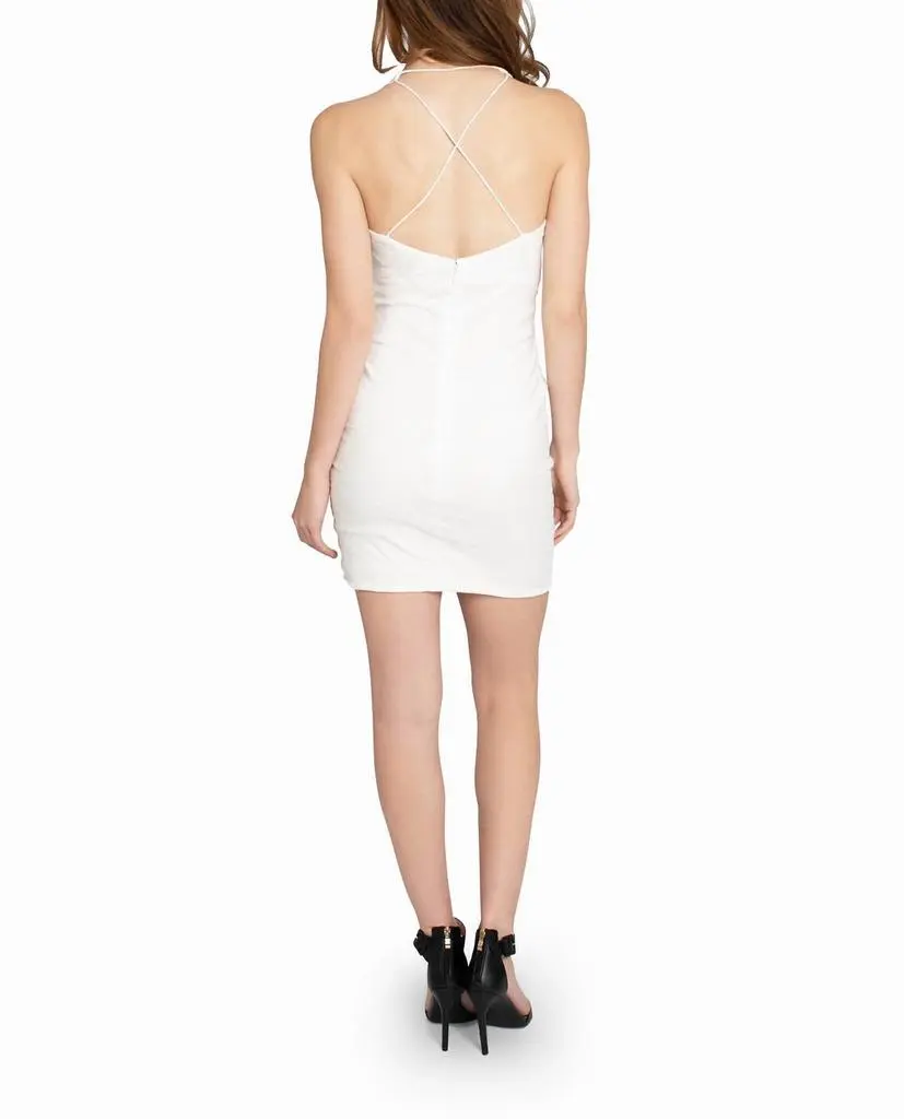 Nicole Miller Cotton Metal Twist Front Dress White / L Nicole Miller Cotton Metal Twist Front Dress White / L