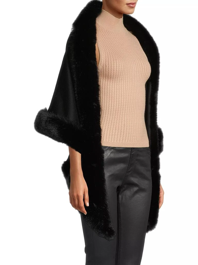 Sofia Cashmere Faux Fur & Cashmere Diamond Wrap 4