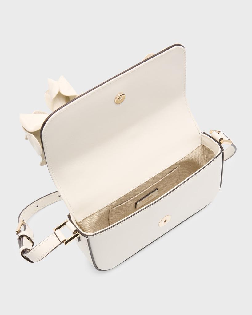 Jimmy Choo Avenue Mini Flower Leather Shoulder Bag