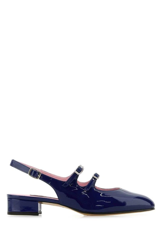 CAREL PARIS NAVY BLUE LEATHER PECHE PUMPS 1