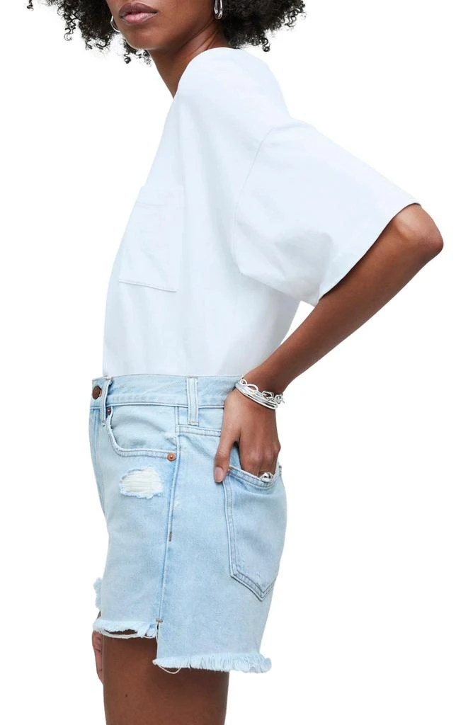 Madewell Step Hem Relaxed Mid Length Denim Shorts 3