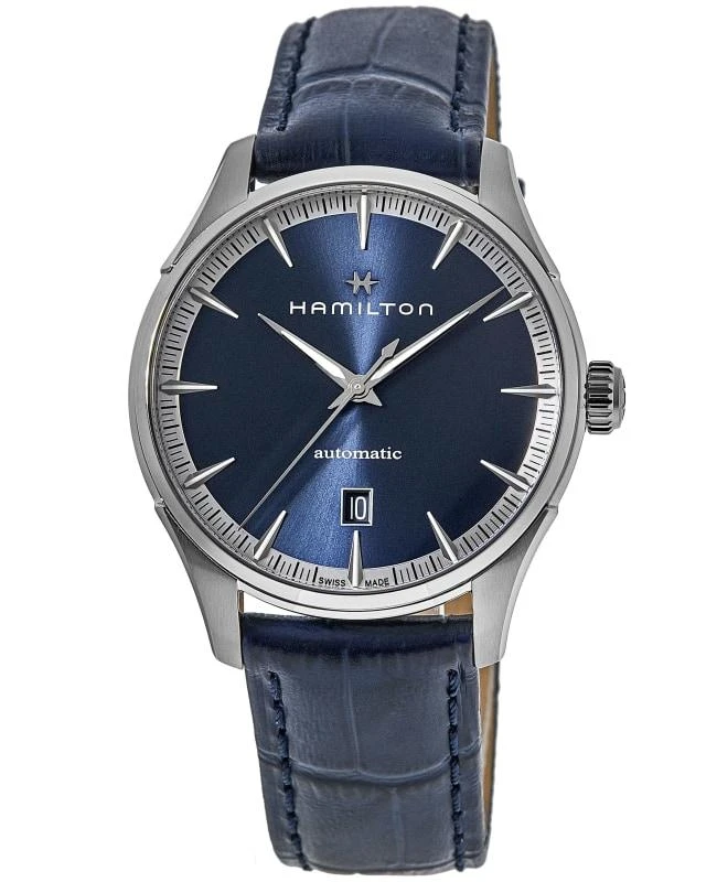 Hamilton Hamilton Jazzmaster Auto Blue Dial Leather Strap Men's Watch H32475640 1